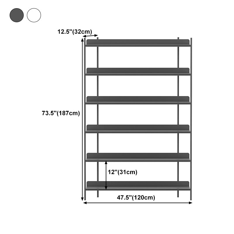 12.60"W Bookcase Contemporary Style Open Back Bookshelf for Home Office