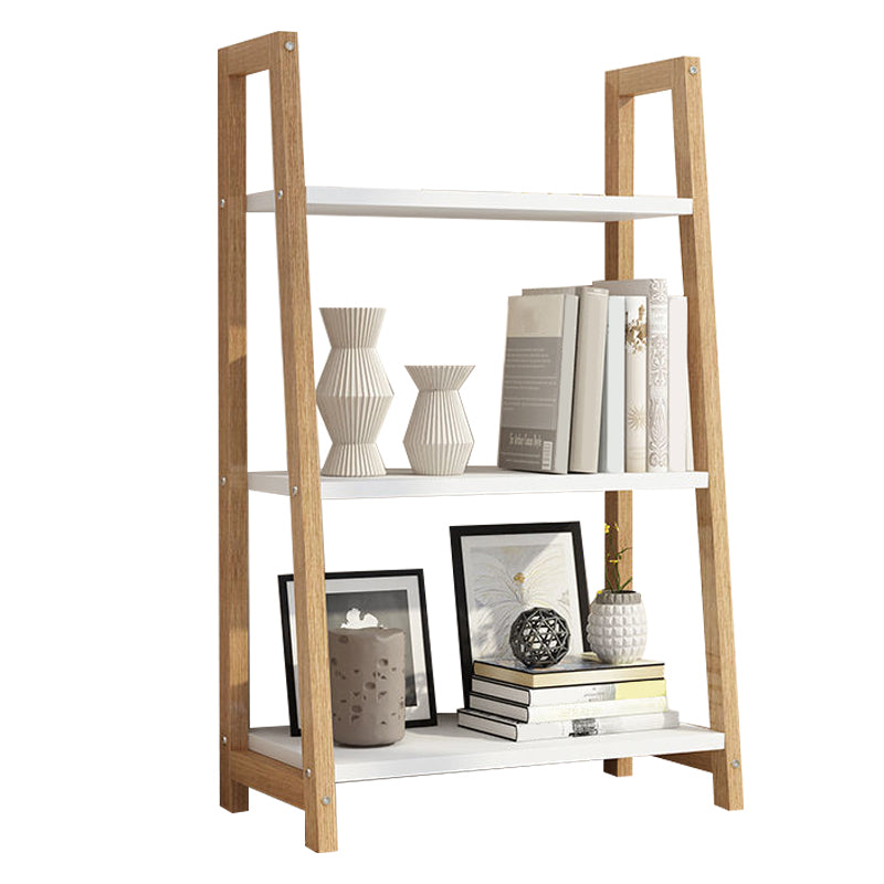 Wooden Etagere Bookcase Modern Bookshelf with Rectangular Shelves