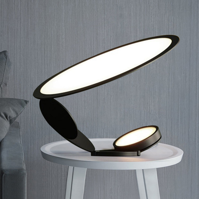 Éclair de travail circulaire noir moderniste LED Metal Reading Livre Light for Living Room