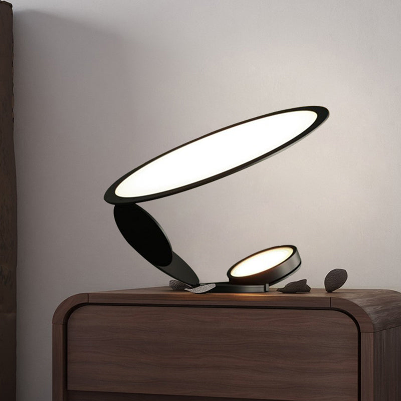 Éclair de travail circulaire noir moderniste LED Metal Reading Livre Light for Living Room