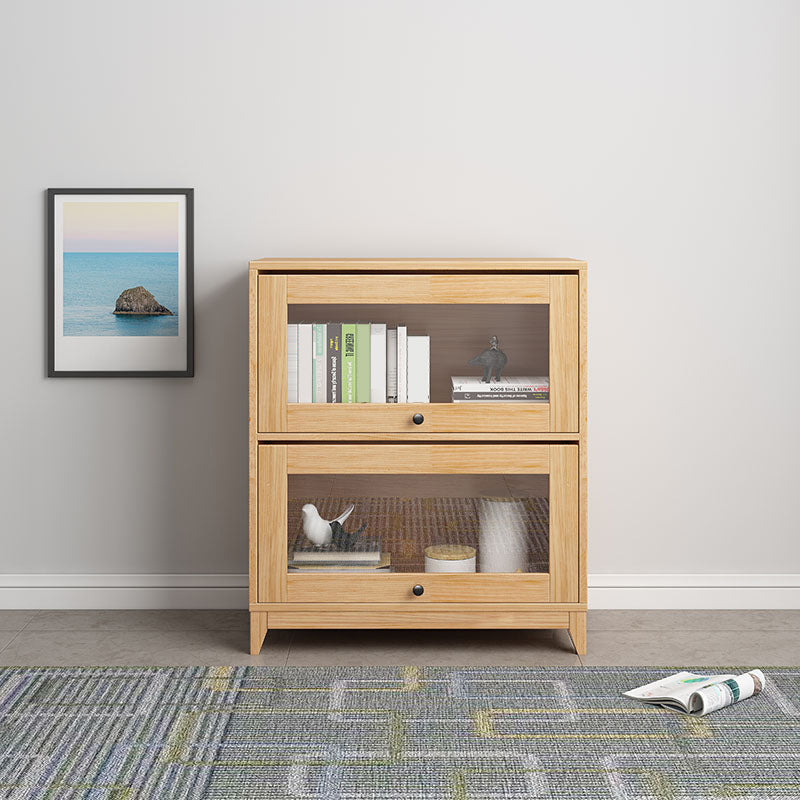 Contemporary Wooden Bookcase Vertical Closed Back Bookshelf for Home Office