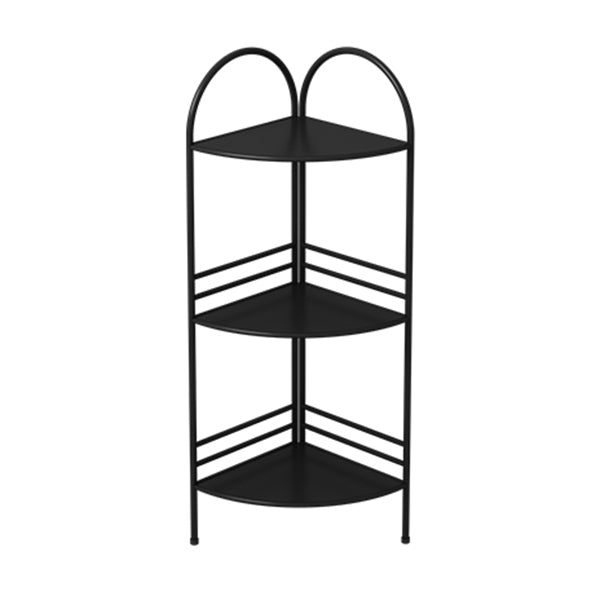 Modern Style Corner Bookshelf Open Back Metal Bookcase for Home
