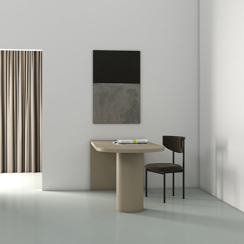 Wood Top and Wood Pedestal Dining Table Contemporary Bar Table for Island