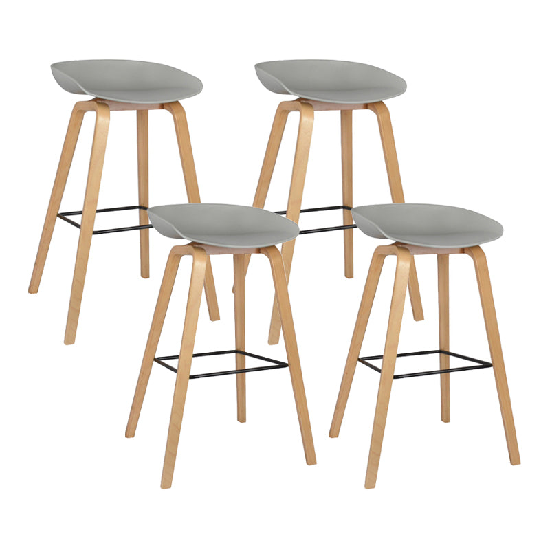 Modern Counter Bucket Bar Stool Armless Plastic Bar Stool with Footrest