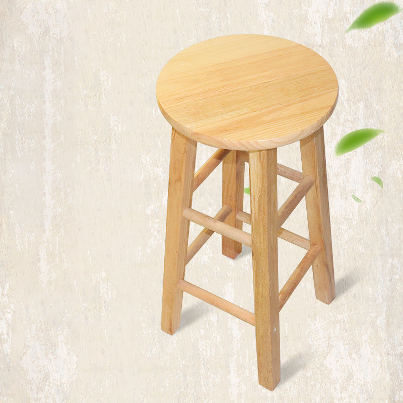 Modern Armless Backless Counter Stool Wood Cashier Bar Stool with Wooden Seat and Pedal