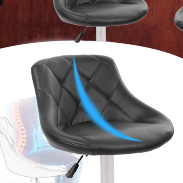 Modern Style Leather Bar Stool with Footrest and Adjustable Height Bistro Bar Stool