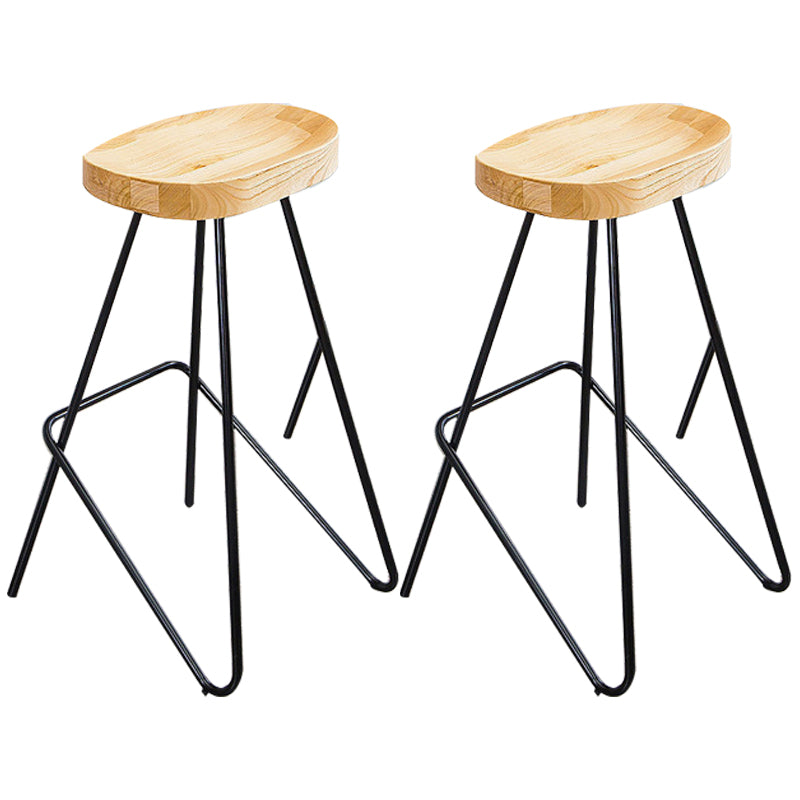 Modern Style Solid Wood Bar Stool with Footrest Bistro Bar Stool
