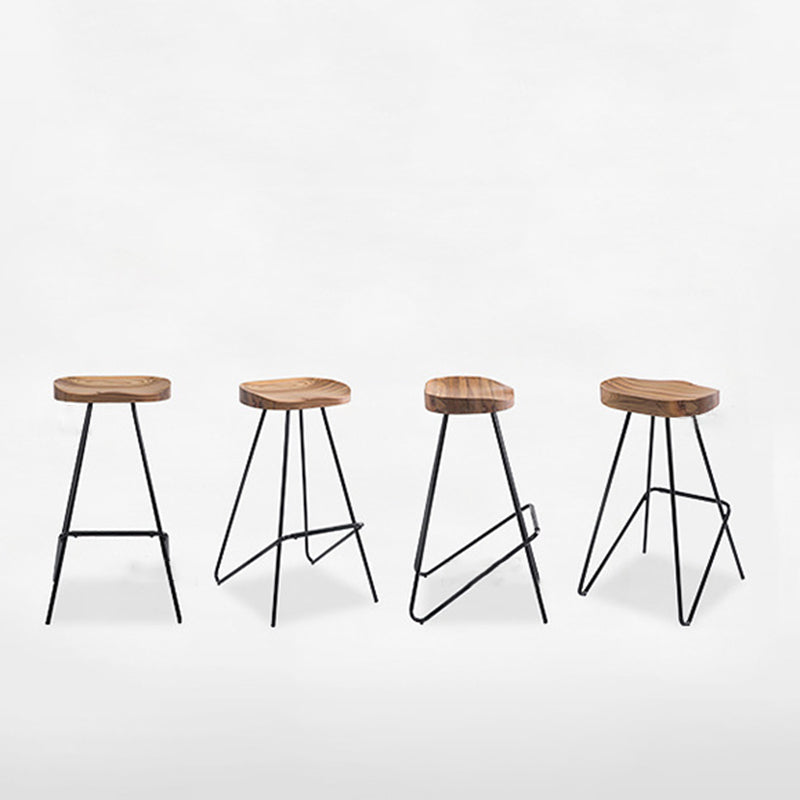 Modern Style Solid Wood Bar Stool with Footrest Bistro Bar Stool