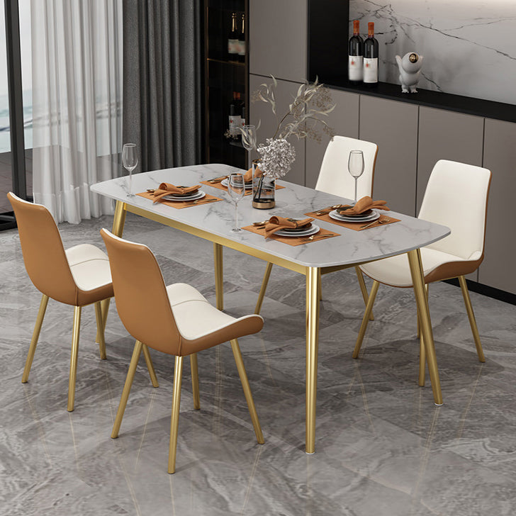 Modern Rectangle Sintered Stone Dining Table Set 1/2/5 Pieces Dining Set for Home Use