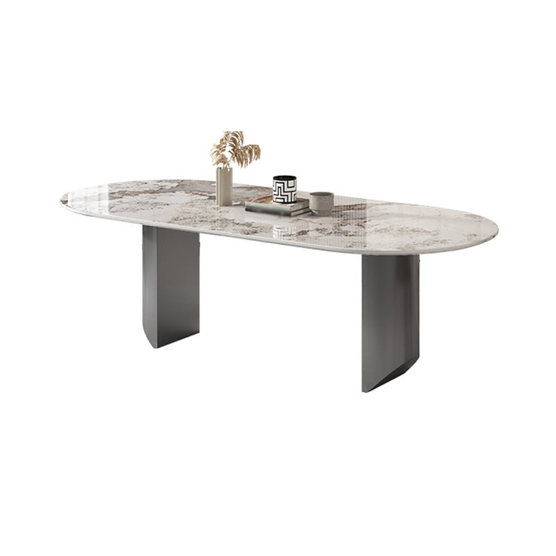Modern Oval Sintered Stone Dining Table Set 1/4/5/7 Pieces Dining Set for Home Use