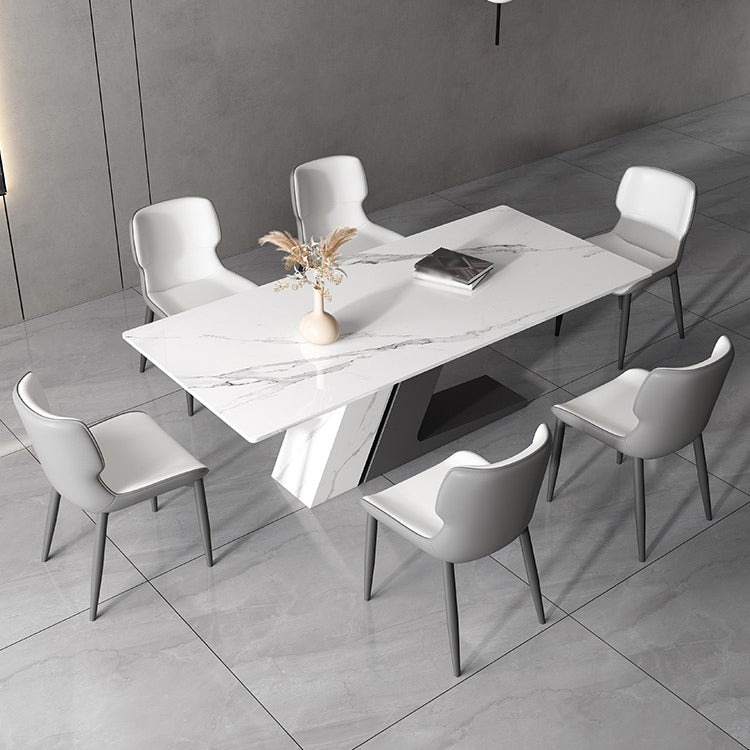 Modern Sintered Stone Top Dining Set Rectangle 1/2/5/7 Pieces Dining Table Set