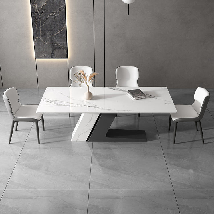 Modern Sintered Stone Top Dining Set Rectangle 1/2/5/7 Pieces Dining Table Set
