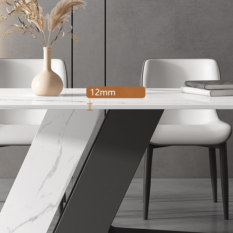 Modern Sintered Stone Top Dining Set Rectangle 1/2/5/7 Pieces Dining Table Set