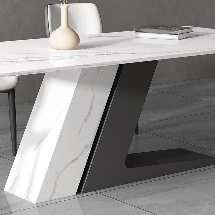 Modern Sintered Stone Top Dining Set Rectangle 1/2/5/7 Pieces Dining Table Set
