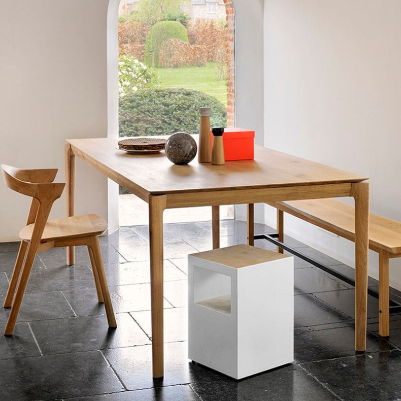 Rectangle Wood Color Dining Table Ashwood Solid Wood Table Modern with 4 Legs