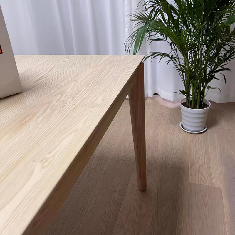 Rectangle Wood Color Dining Table Ashwood Solid Wood Table Modern with 4 Legs