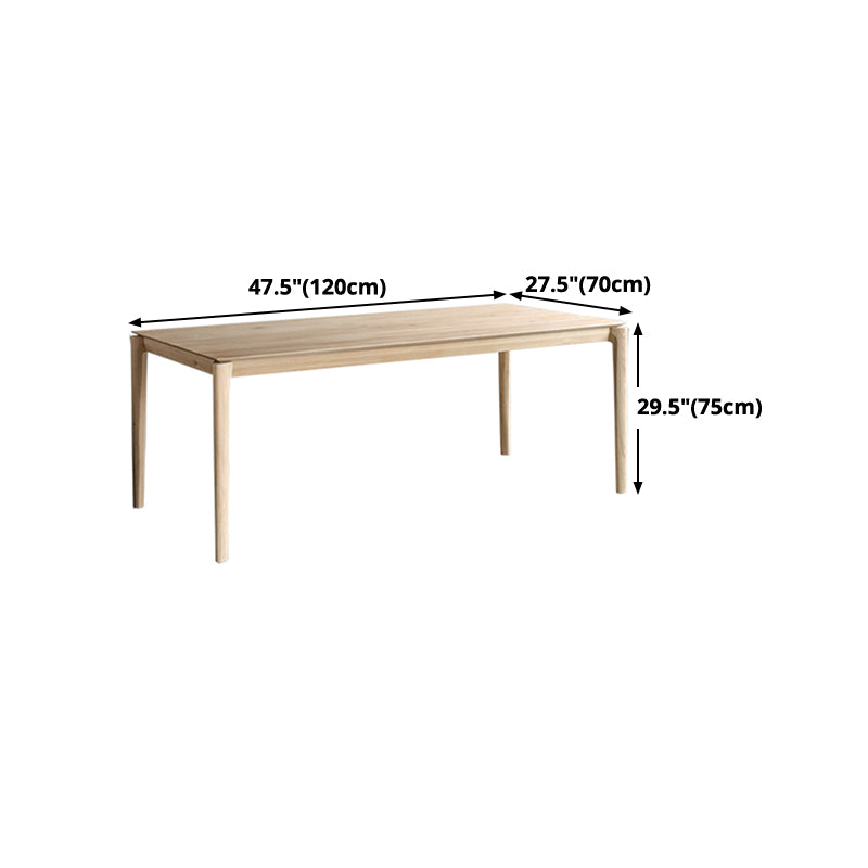 Rectangle Wood Color Dining Table Ashwood Solid Wood Table Modern with 4 Legs