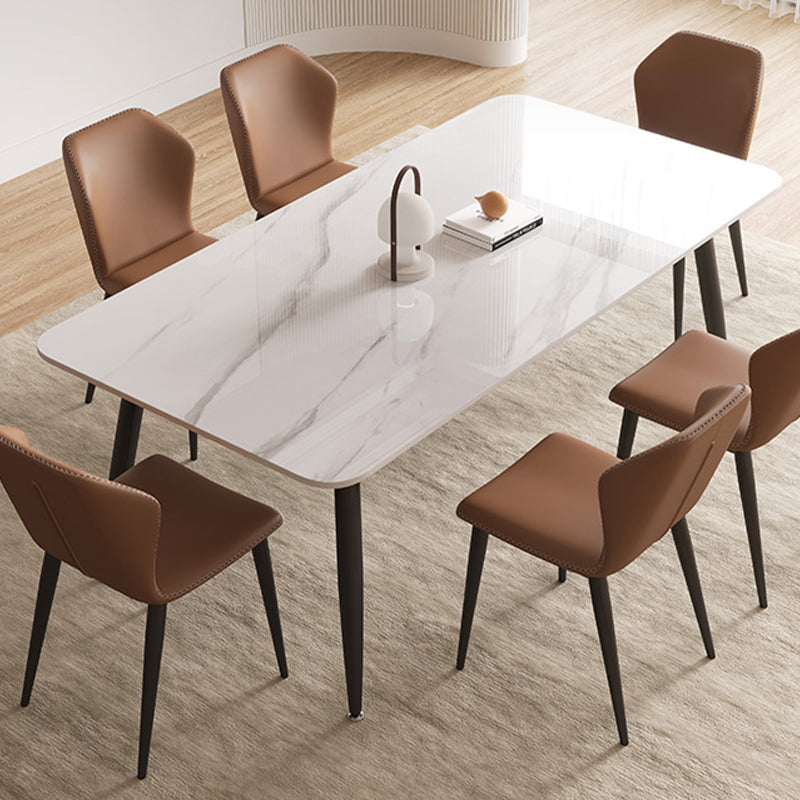 Modern 4 Legs Dining Table Sintered Stone Rectangle Table for Home