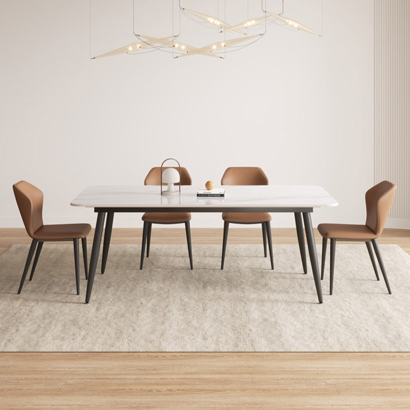 Modern 4 Legs Dining Table Sintered Stone Rectangle Table for Home