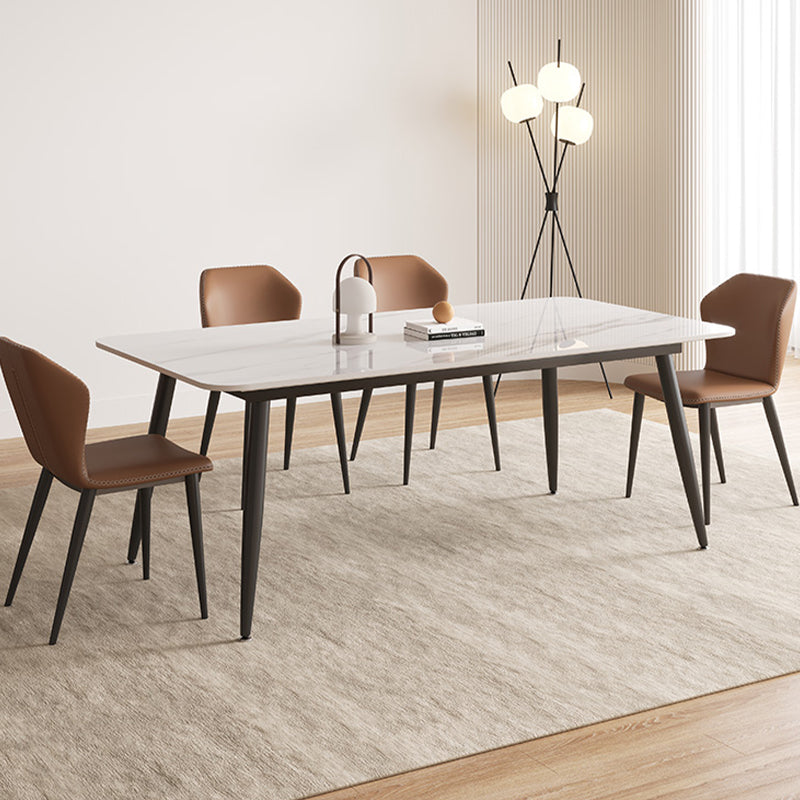 Modern 4 Legs Dining Table Sintered Stone Rectangle Table for Home