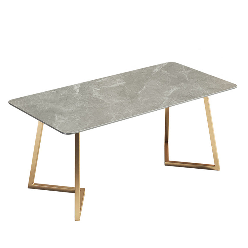 Modern White with Marble Counter Table Rectangle Dining Table for Kitchen