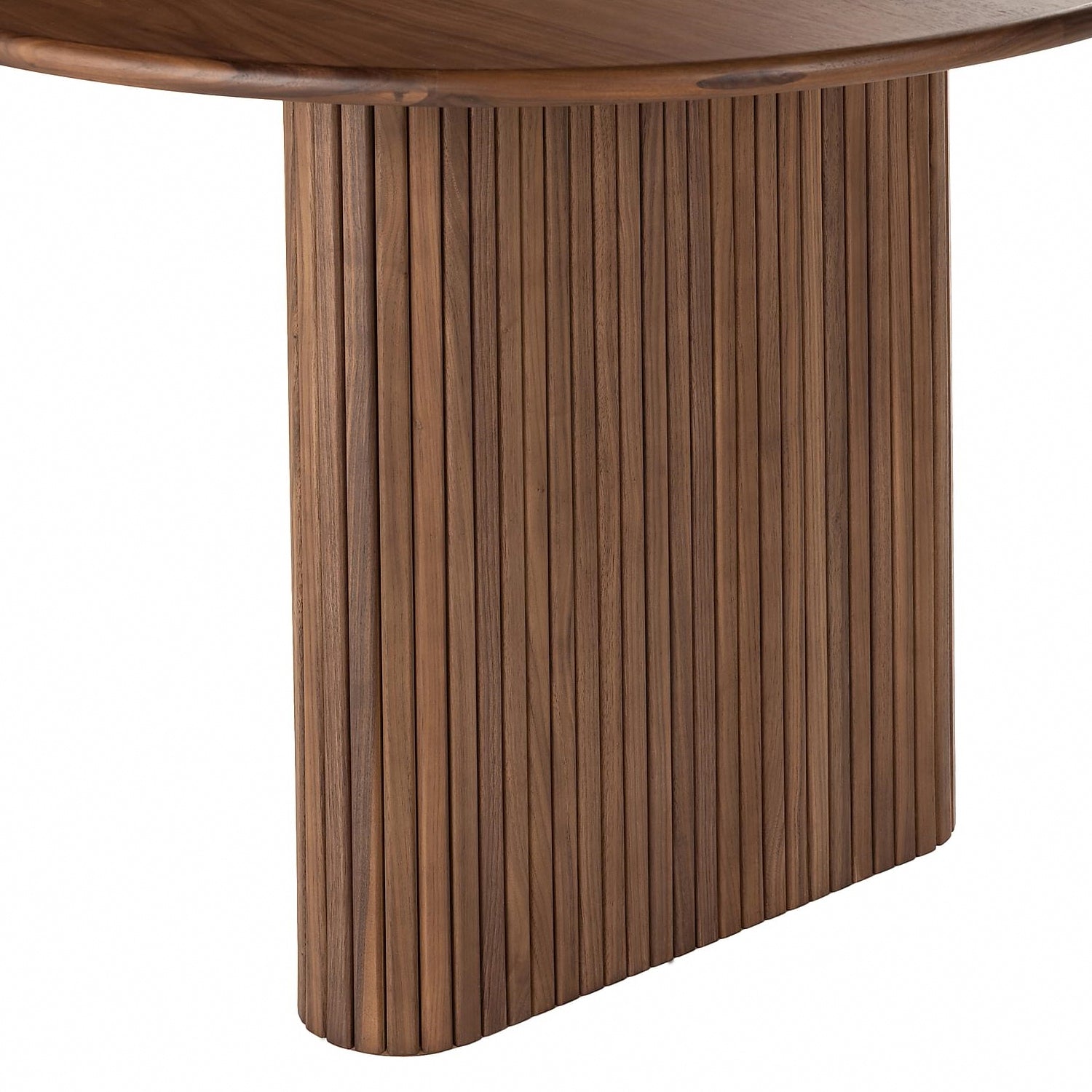 Solid Wood Top Dining Table Modern Oval Table with Double Pedestal for Kitchen