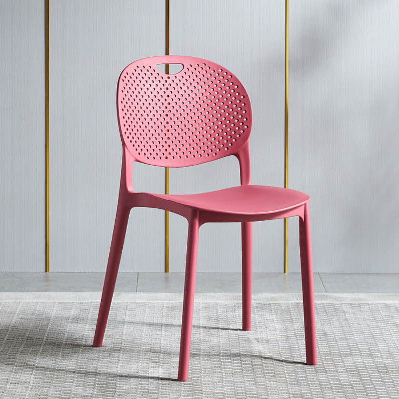 Contemporary Open Back Chair Plastic Stackable Dining Side Chair for Indoor