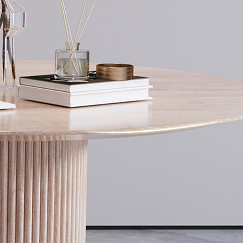 Solid Wood Home Dining Table Modern Round Dining Room Table with Pedestal Base