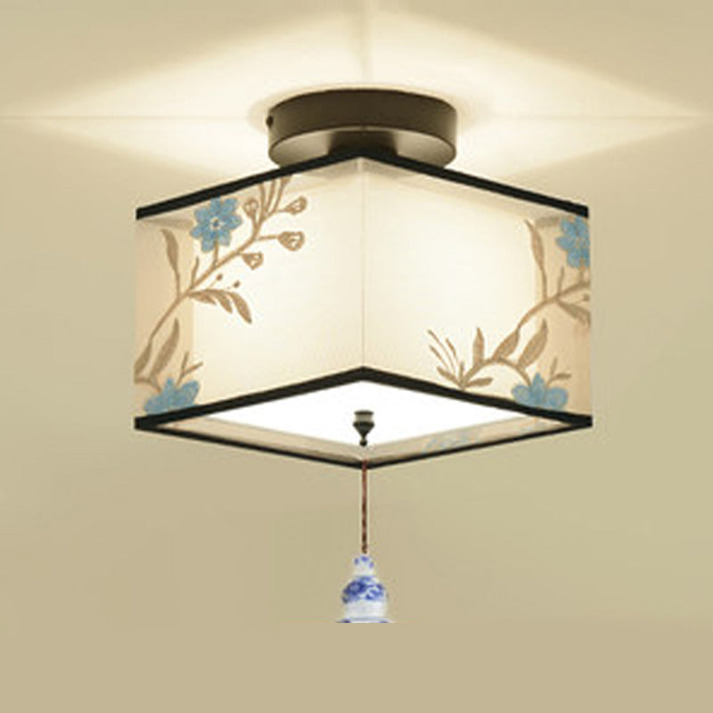 Modern Flush Mount Ceiling Light Simple Flush Mount Lamp with Fabric Shade