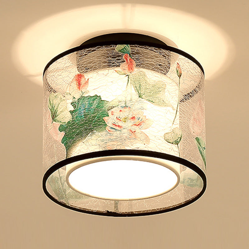 Modern Flush Mount Ceiling Light Simple Flush Mount Lamp with Fabric Shade