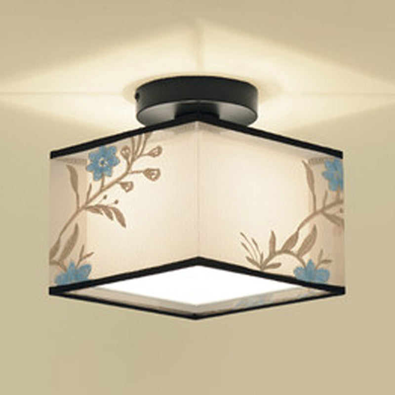 Modern Flush Mount Ceiling Light Simple Flush Mount Lamp with Fabric Shade