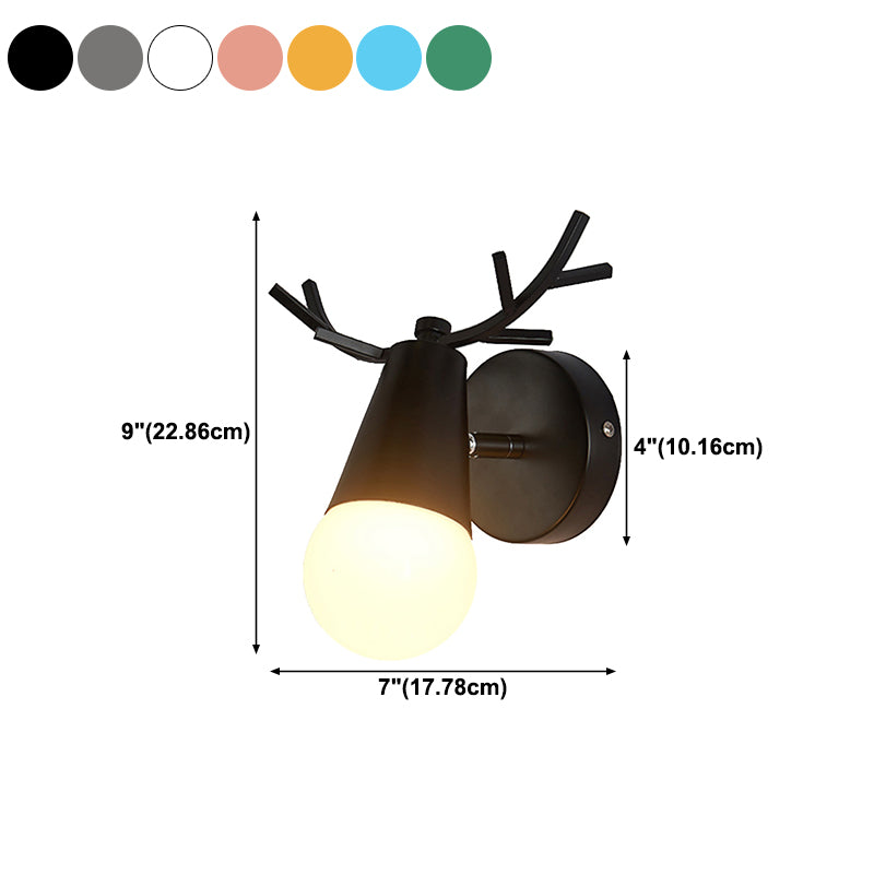 Unique Shape Wall Lighting Modern Style Metal 1 Light Sconce Lamp for Bedroom
