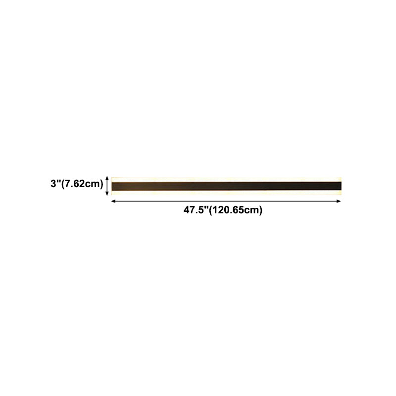 Linear Shape Metal Wall Mount Lighting Modern 1-Light Wall Mounted Light Fixture in Black