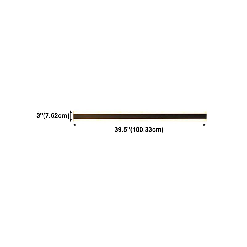 Linear Shape Metal Wall Mount Lighting Modern 1-Light Wall Mounted Light Fixture in Black