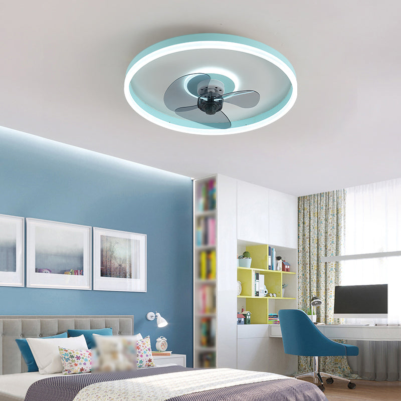 Ring Shape Metal Ceiling Fan Light Simple LED Ceiling Light Fixture