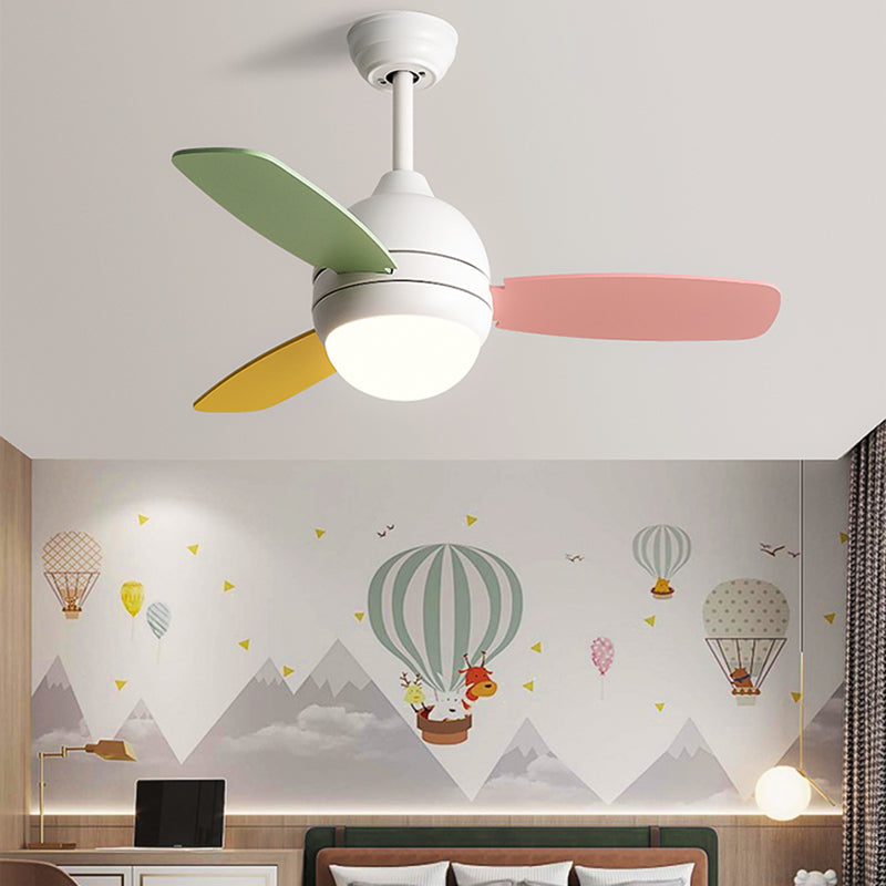 1-Light Ceiling Fan Lighting Modern Style Metal Ceiling Fan Lighting for Children's Room