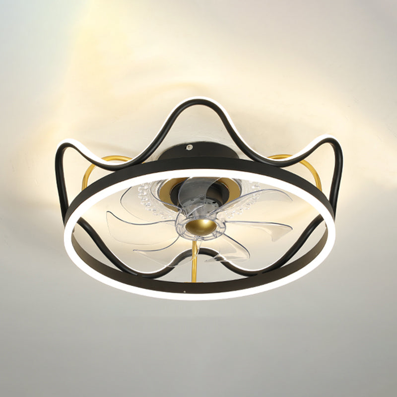 2 Light Ceiling Fan Lighting Modern Style Metal Ceiling Fan Lighting for Bedroom