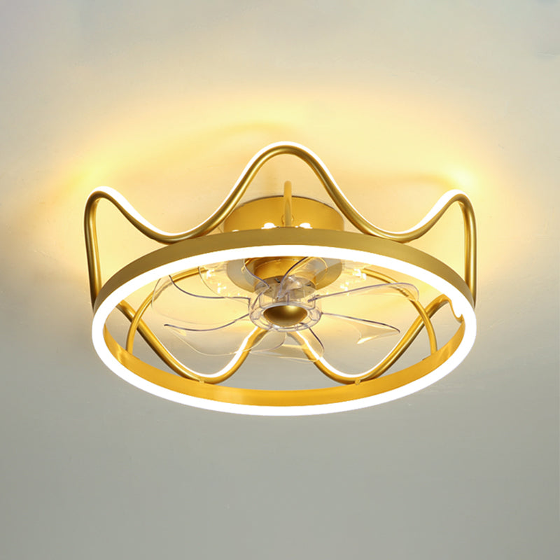 2 Light Ceiling Fan Lighting Modern Style Metal Ceiling Fan Lighting for Bedroom