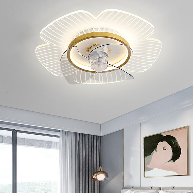 Metal Ceiling Fan Lamp Simplicity Style LED Ceiling Light Fixture