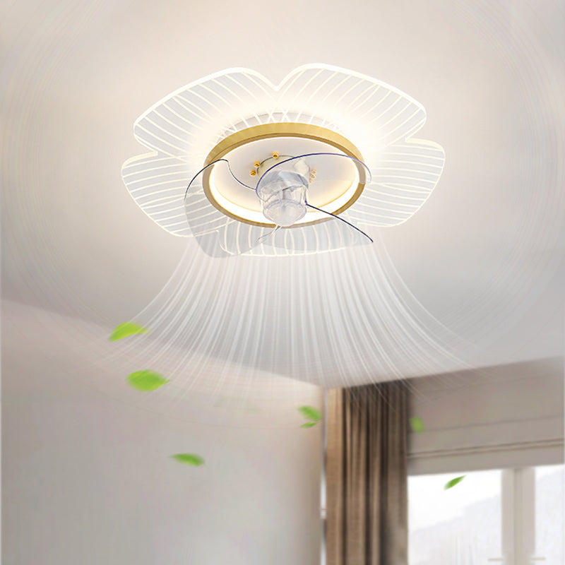 Metal Ceiling Fan Lamp Simplicity Style LED Ceiling Light Fixture