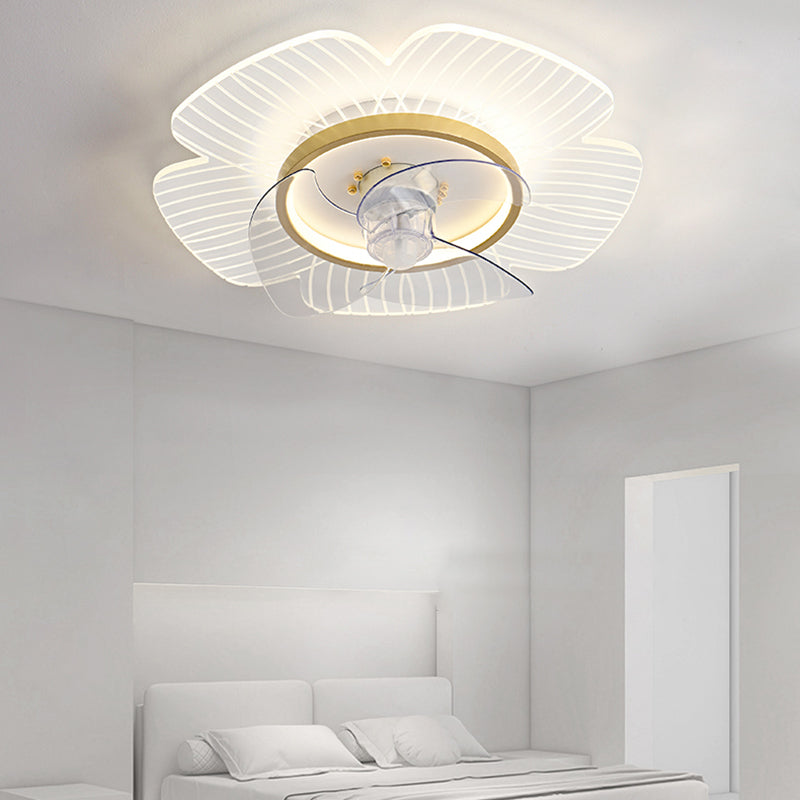 Metal Ceiling Fan Lamp Simplicity Style LED Ceiling Light Fixture