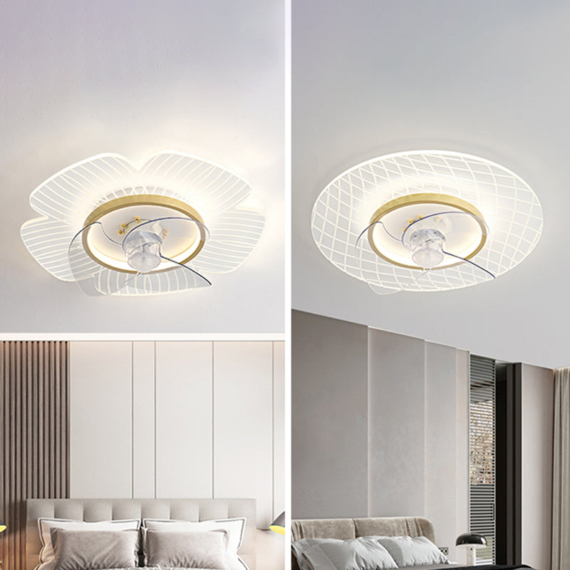 Metal Ceiling Fan Lamp Simplicity Style LED Ceiling Light Fixture