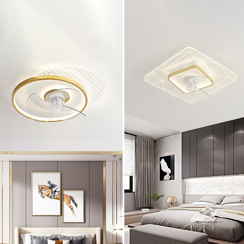 Metal Ceiling Fan Lamp Simplicity Style LED Ceiling Light Fixture