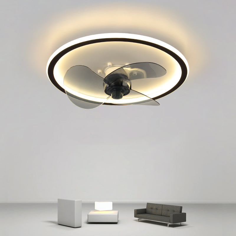 1-Light Ceiling Fan Light Modern Style Metal Ceiling Fan Lighting for Bedroom