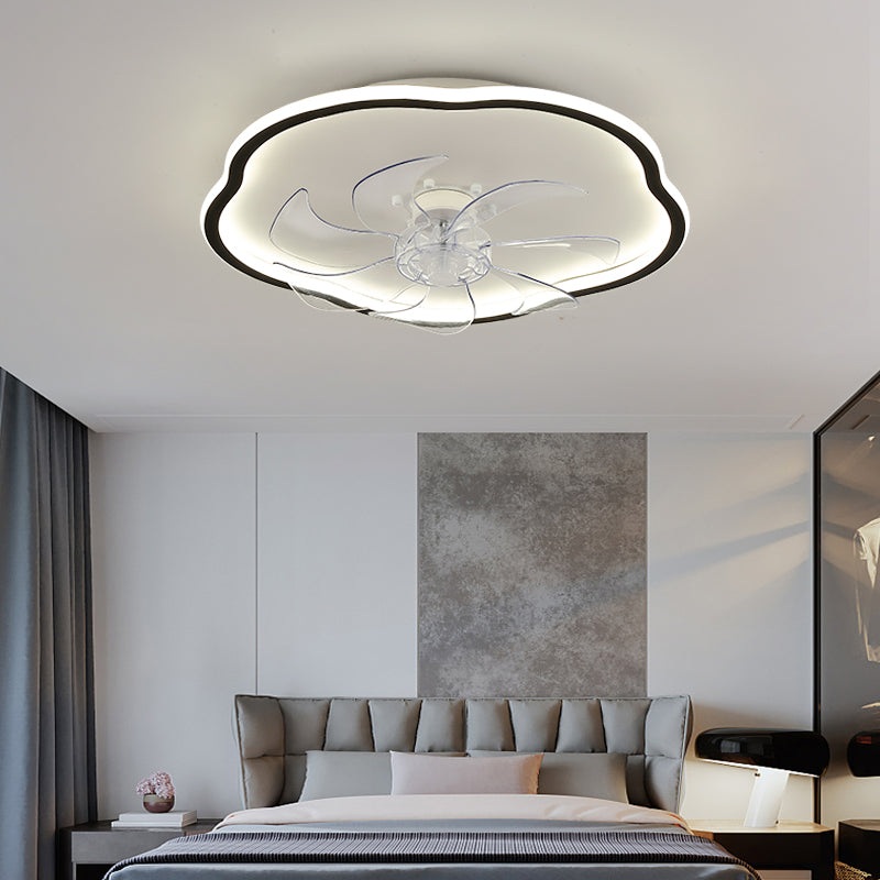 1-Light Ceiling Fan Light Modern Style Metal Ceiling Fan Lighting for Bedroom