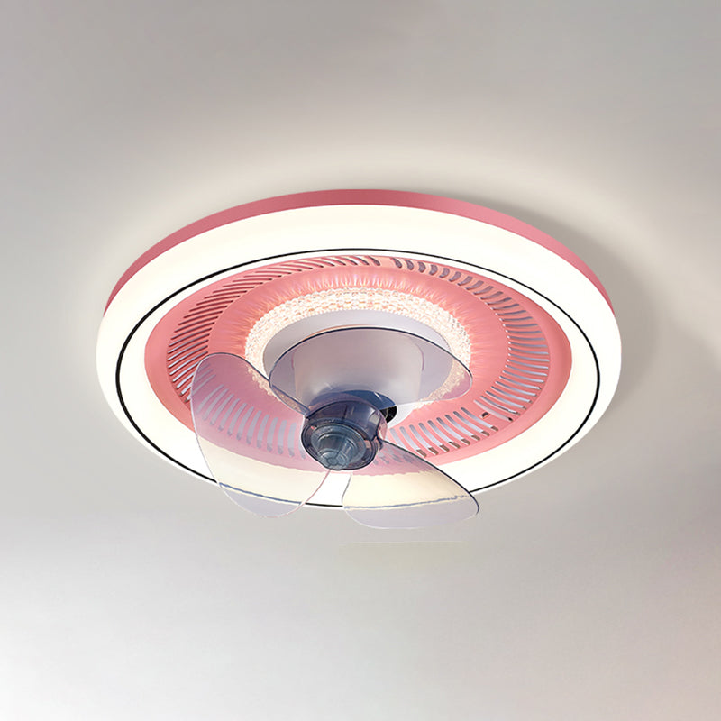 Metal Round Ceiling Fan Light Modern-Style LED Ceiling Mounted Light