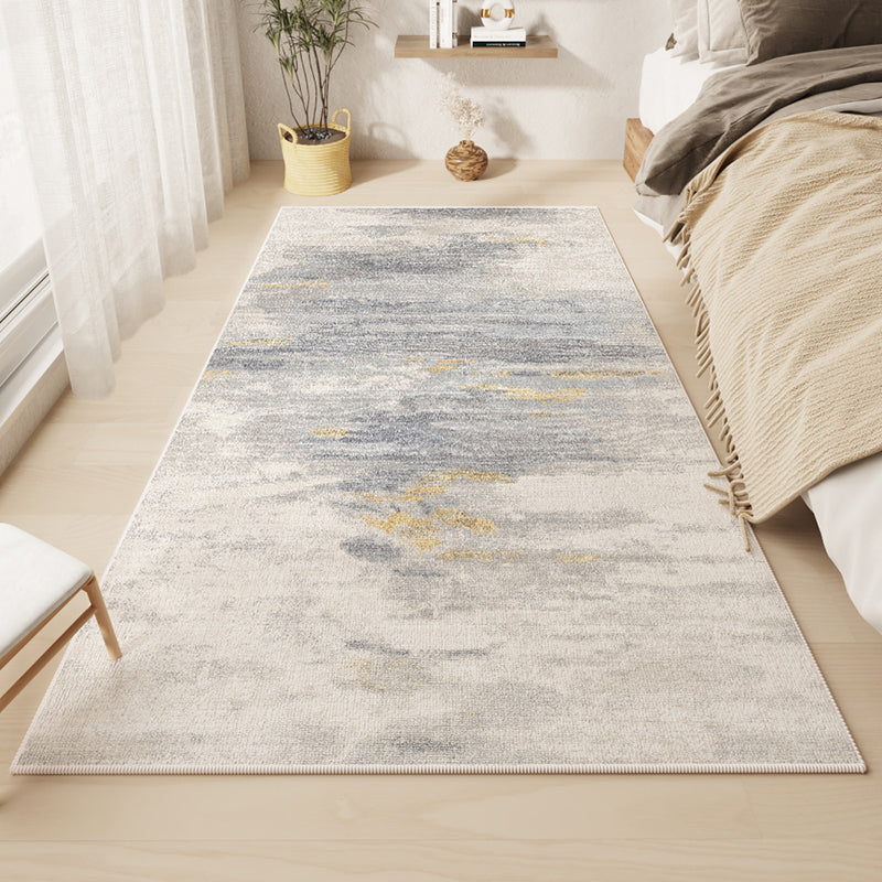 White Rhombus Rug Polyester Casual Rug Washable Rug for Living Room