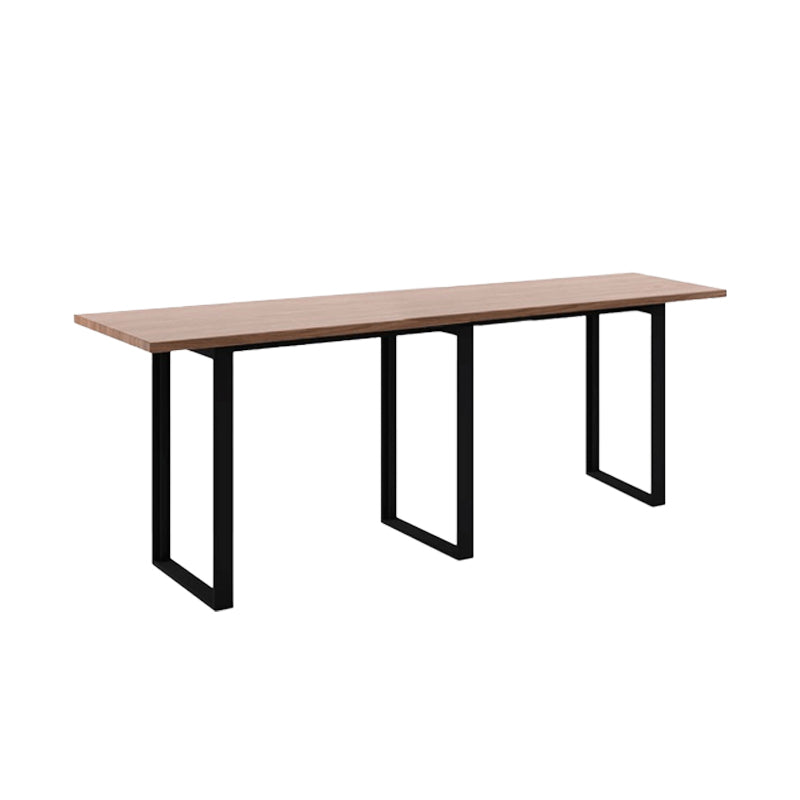 Pine Wood Bar Dining Table Industrial Rectangle Bar Table with Sled Pedestal