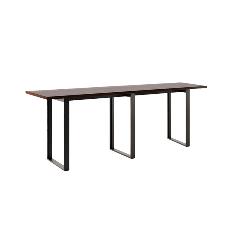 Pine Wood Bar Dining Table Industrial Rectangle Bar Table with Sled Pedestal