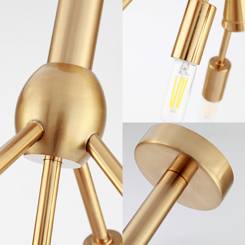 Lampadario in metallo sputnik lampadario modernista 13 lampadine oro a soffitto appeso per soggiorno
